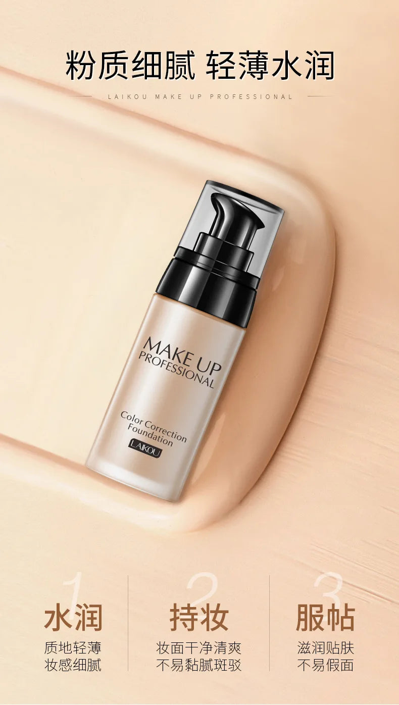 LAIKOU Foundation Make-Up Basis Gesicht Creme Flüssige Foundation Concealer Hydrat Feuchtigkeitscreme Öl Kontrolle Wasserdicht Maquiagem 40g