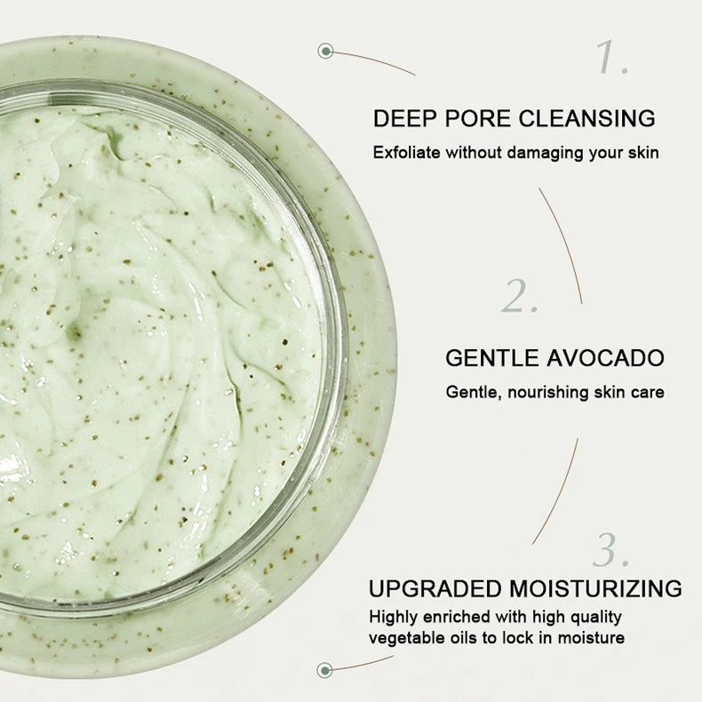 250 g/8,82 oz Avocado-Gesichtspeeling, Zuckerpeeling, Tiefenreinigung, feuchtigkeitsspendendes Gesichtspeeling für alle Hauttypen, 1 Stück