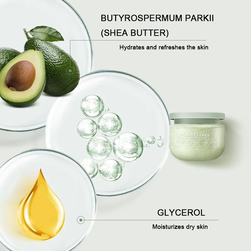 250 g/8,82 oz Avocado-Gesichtspeeling, Zuckerpeeling, Tiefenreinigung, feuchtigkeitsspendendes Gesichtspeeling für alle Hauttypen, 1 Stück