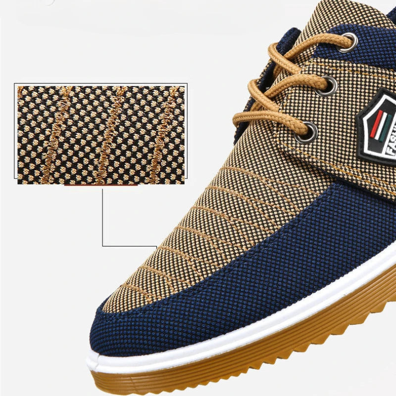 Summer Men's Canvas Shoes Lightweight Men's Casual Mesh Breathable Flats Vulcanized Shoes 2025 Classic Lace Up Sneakers for Men