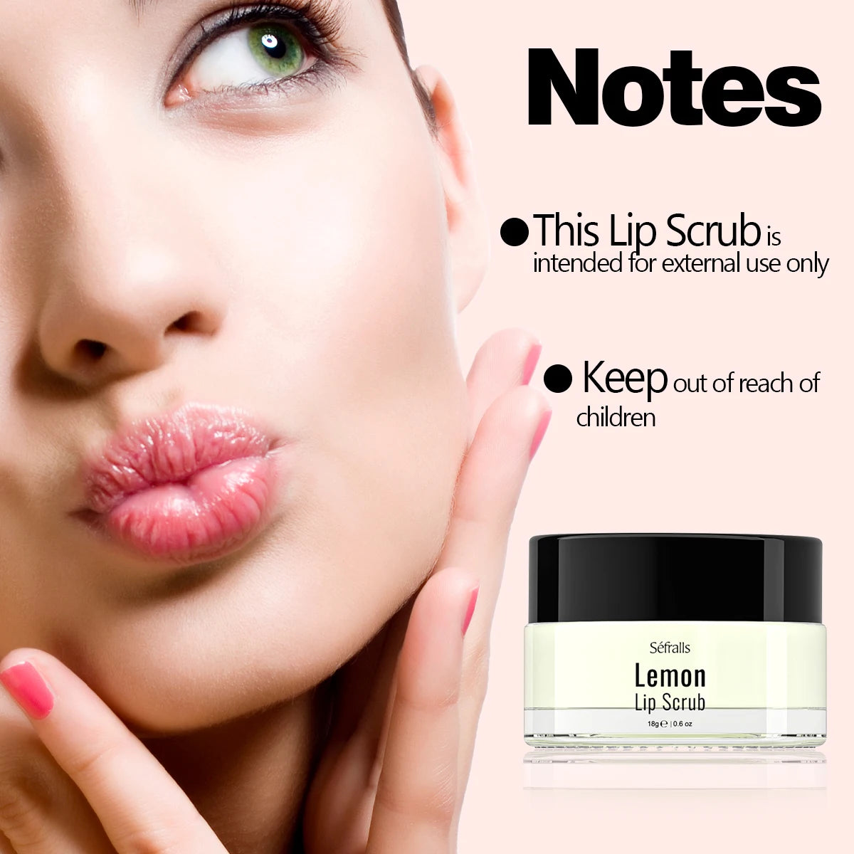 Séfralls Lemon Lip Polish Cream, 18 g. Peeling und feuchtigkeitsspendend – sanftes Lippenpeeling reduziert Lippenfältchen, pflegt und verleiht den Lippen Glanz