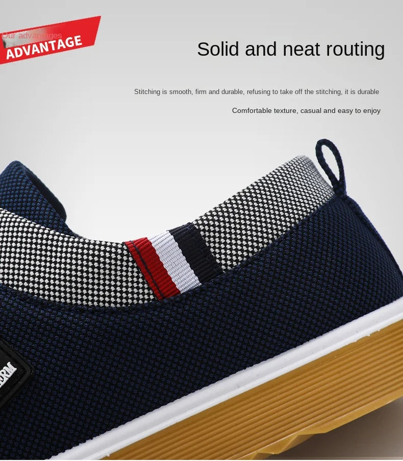 Summer Men's Canvas Shoes Lightweight Men's Casual Mesh Breathable Flats Vulcanized Shoes 2025 Classic Lace Up Sneakers for Men