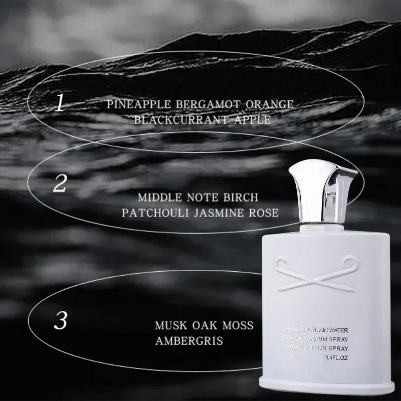 100ml Eau De Parfum of Creed's Silver Mountain Water. This luxury brand men's perfume offers a refreshing and light scent, with