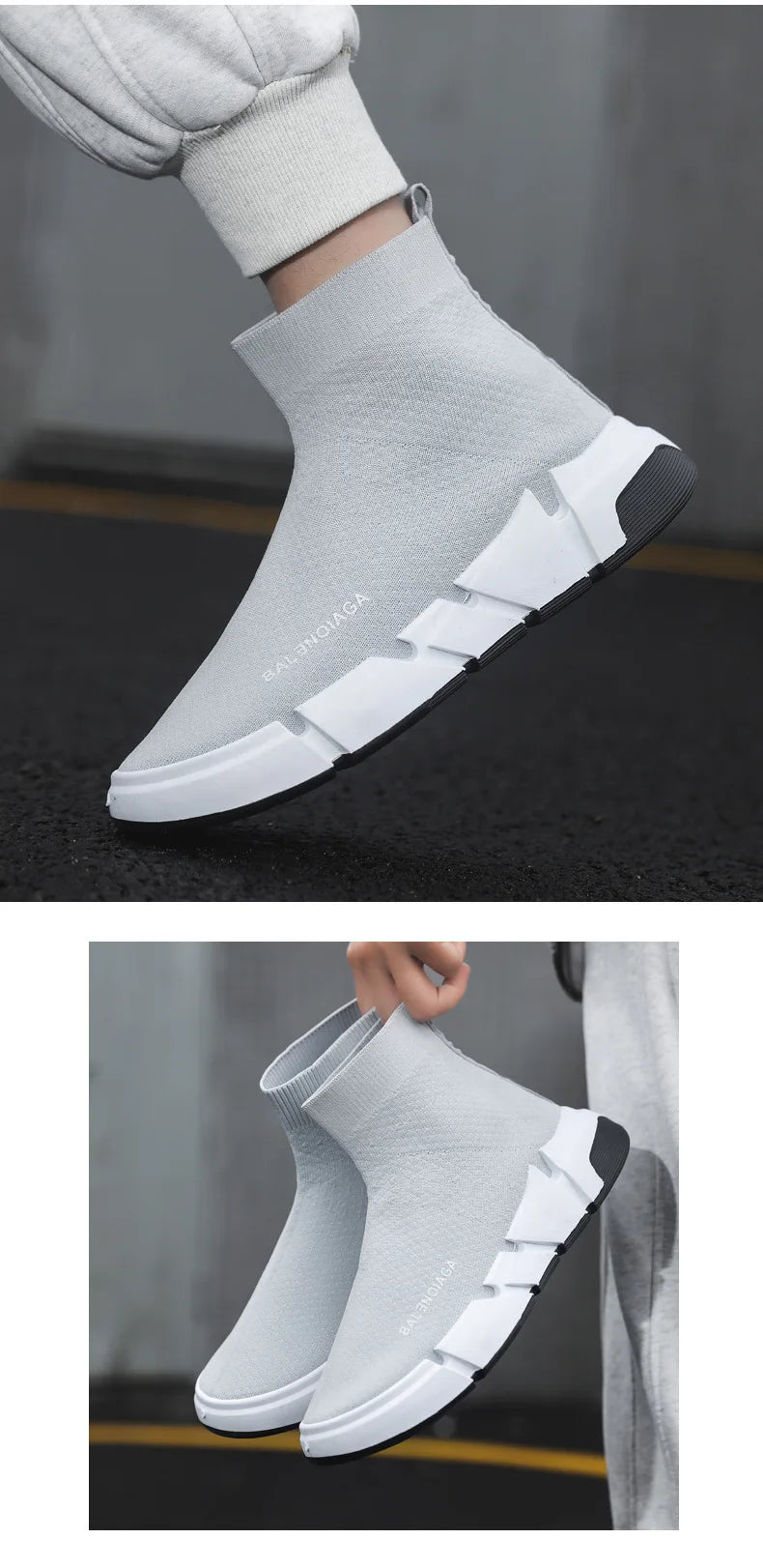 Summer New Men Sneakers High Top Breathable Mesh Casual Sock Shoes Platform Light Running Fitness Sports Shoes Zapatillas Hombre