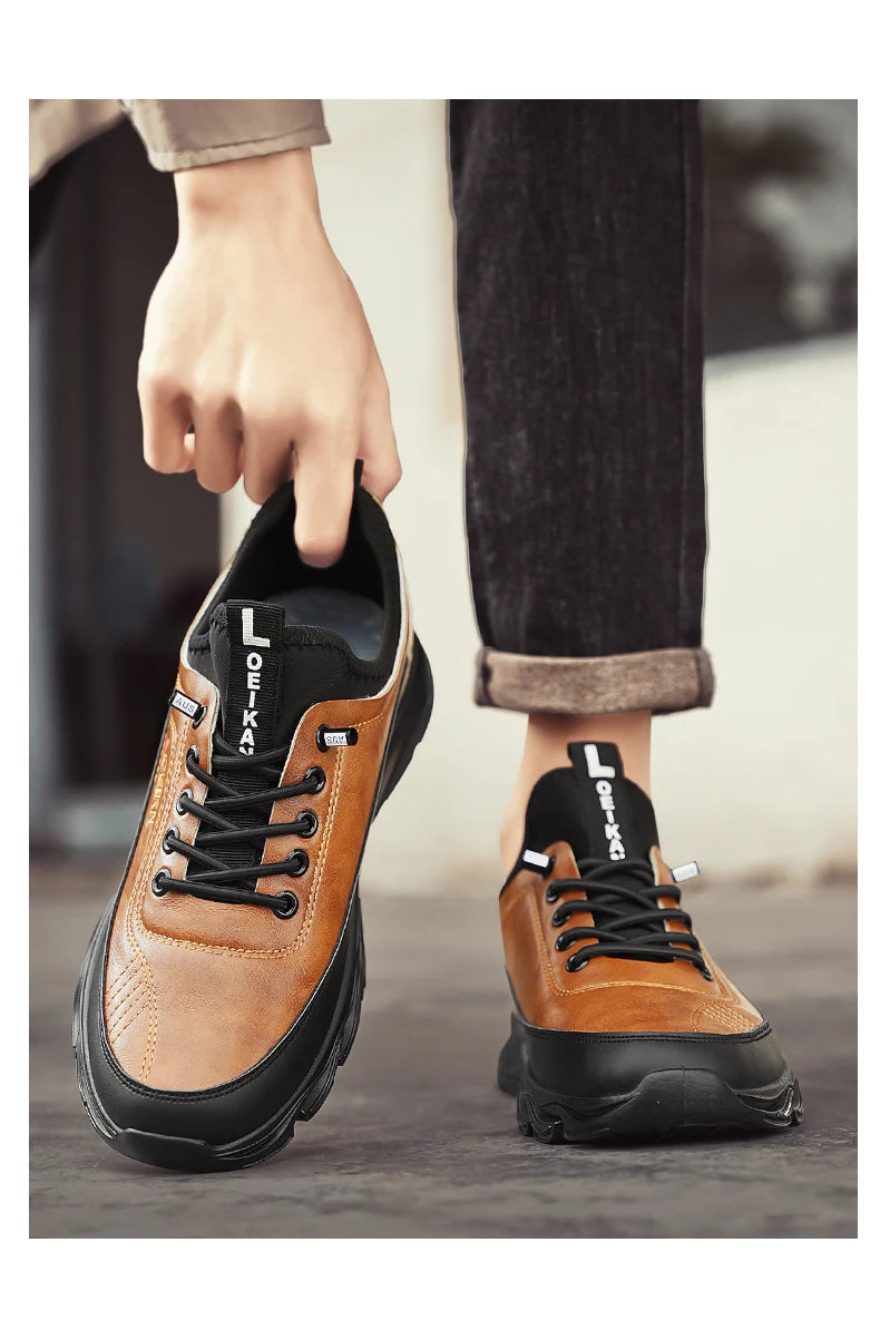 Men's classic plus-size casual sports shoes Four seasons soft-sole outdoor running shoes fashion breathable light youth sneakers