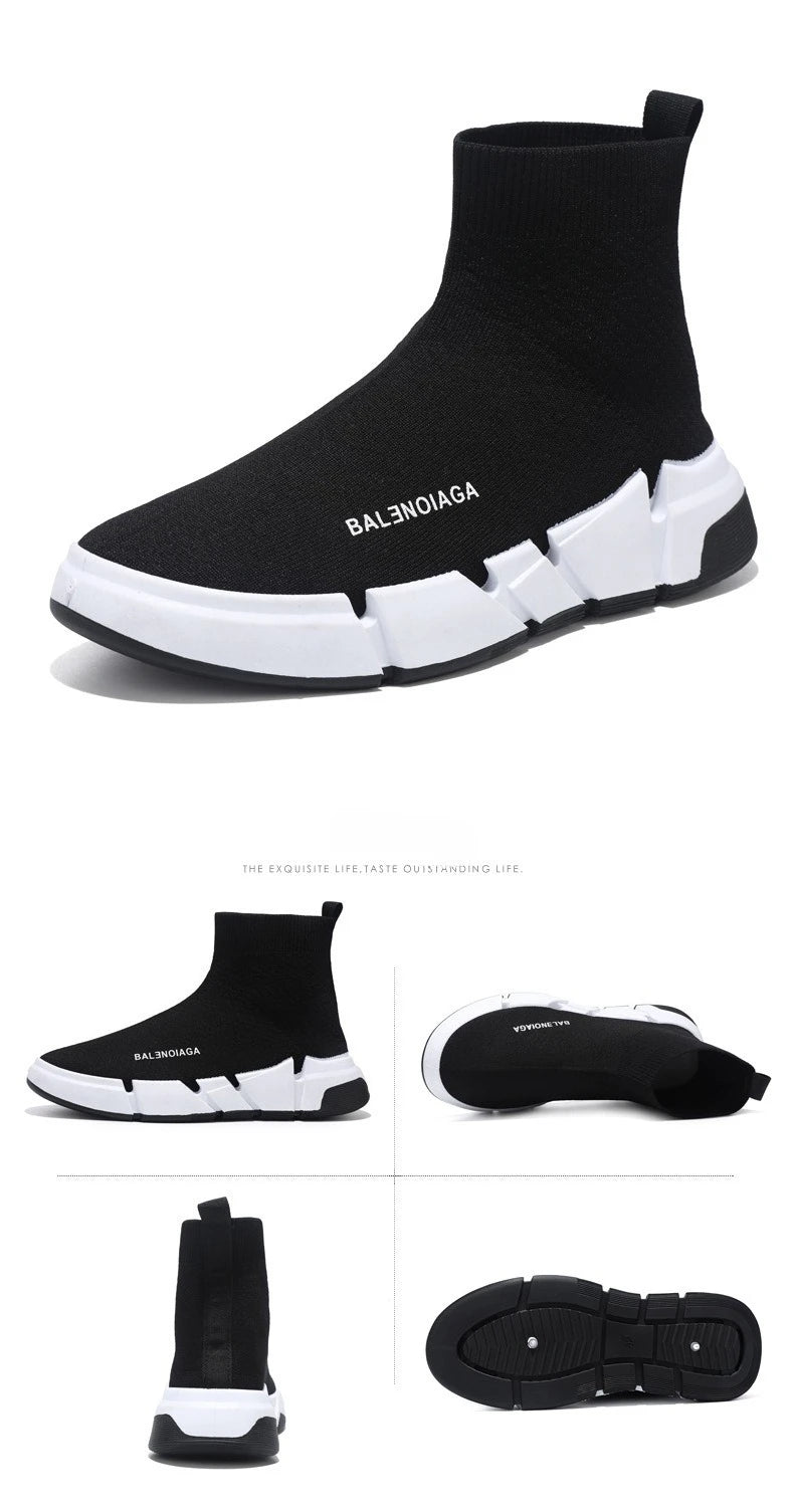 Summer New Men Sneakers High Top Breathable Mesh Casual Sock Shoes Platform Light Running Fitness Sports Shoes Zapatillas Hombre