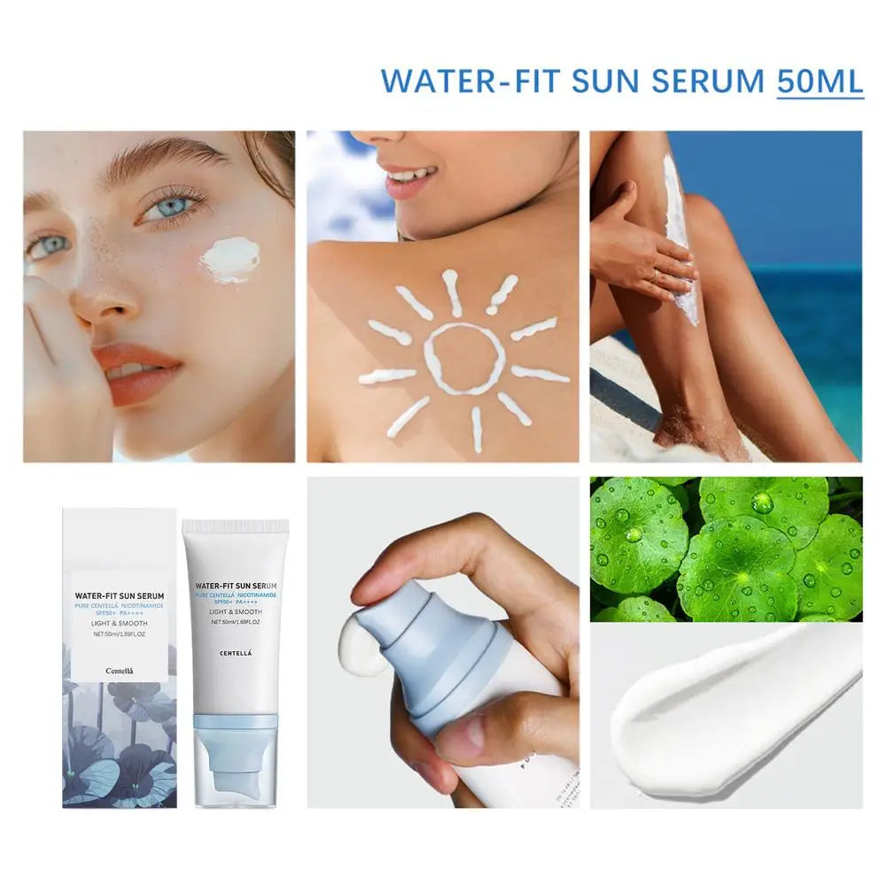 Sunscreen SPF 50 Centella Asiatica No Sticky Refreshing Sunscreen 50ml Sunscreen Essence for Dry Oily Sensitive Skincare
