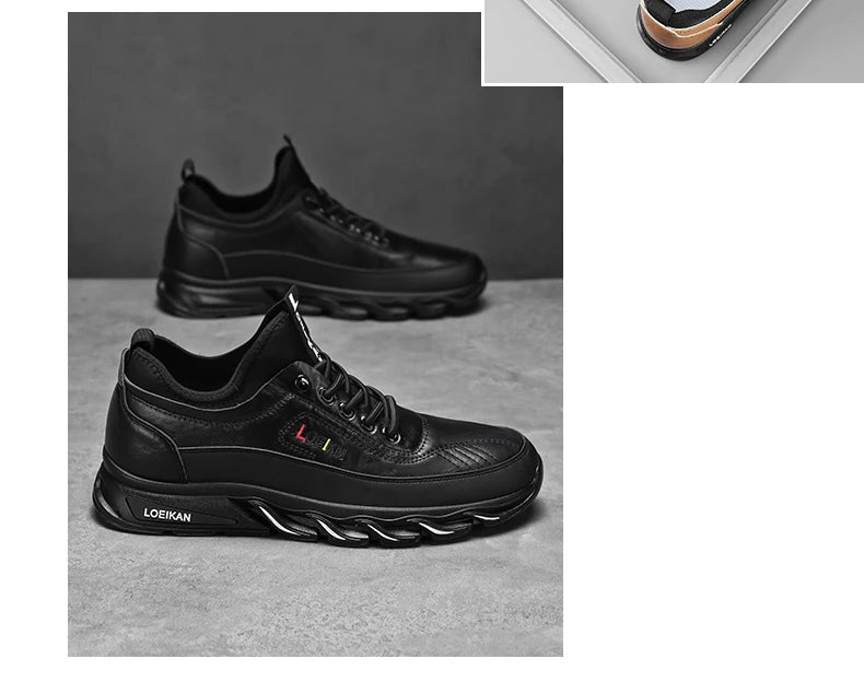 Men's classic plus-size casual sports shoes Four seasons soft-sole outdoor running shoes fashion breathable light youth sneakers