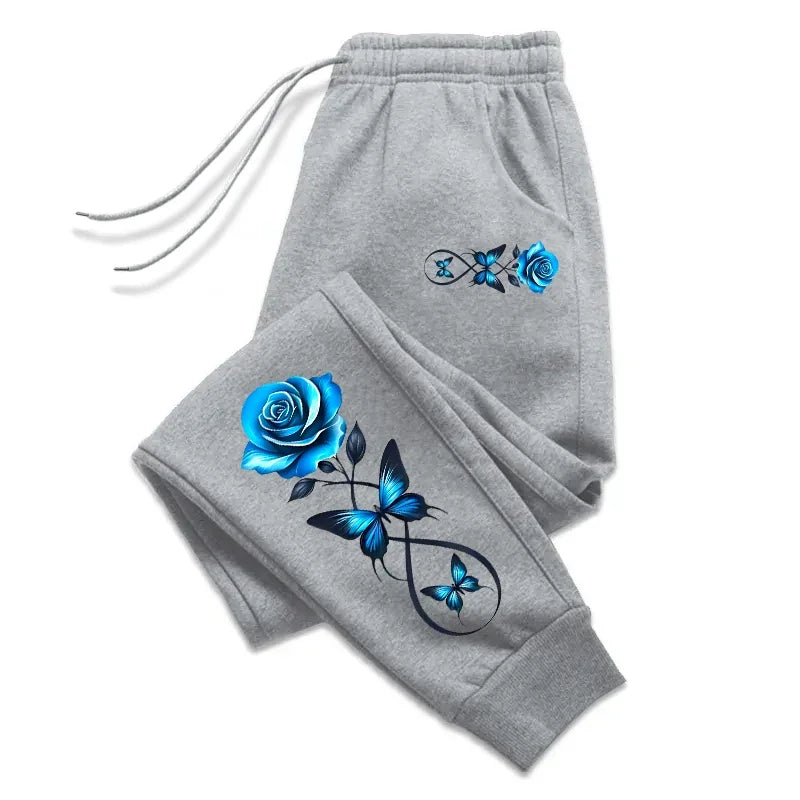 Flower Print Casual High Quality Outdoor Women's Pants Sweatpants Woman Trousers Jogging Drawstring Sports Hot Sales Sweatpants