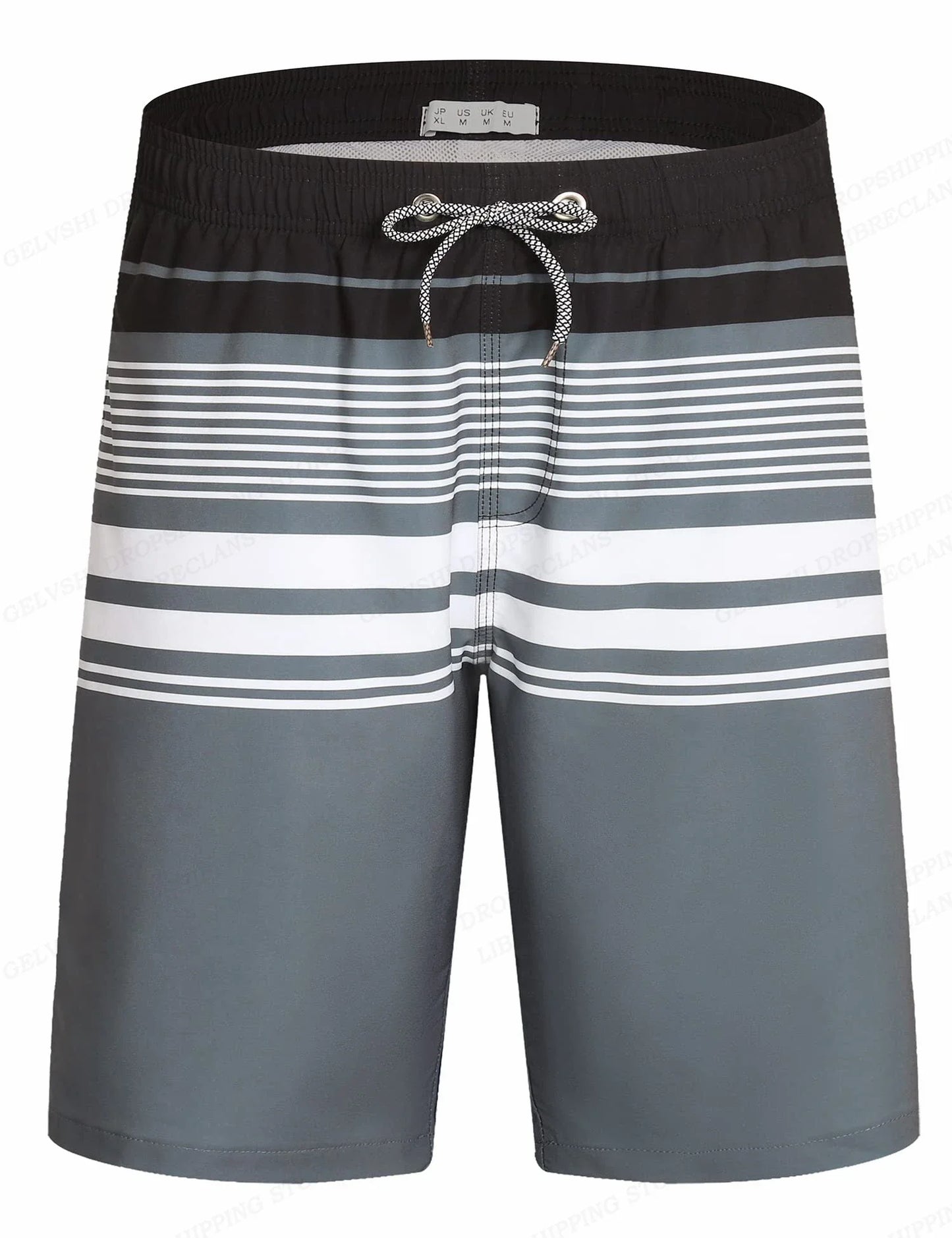 2025 hot selling checkered color block men's vacation 3D printed geometric board shorts swimming pants elastic drawstring Hawaii