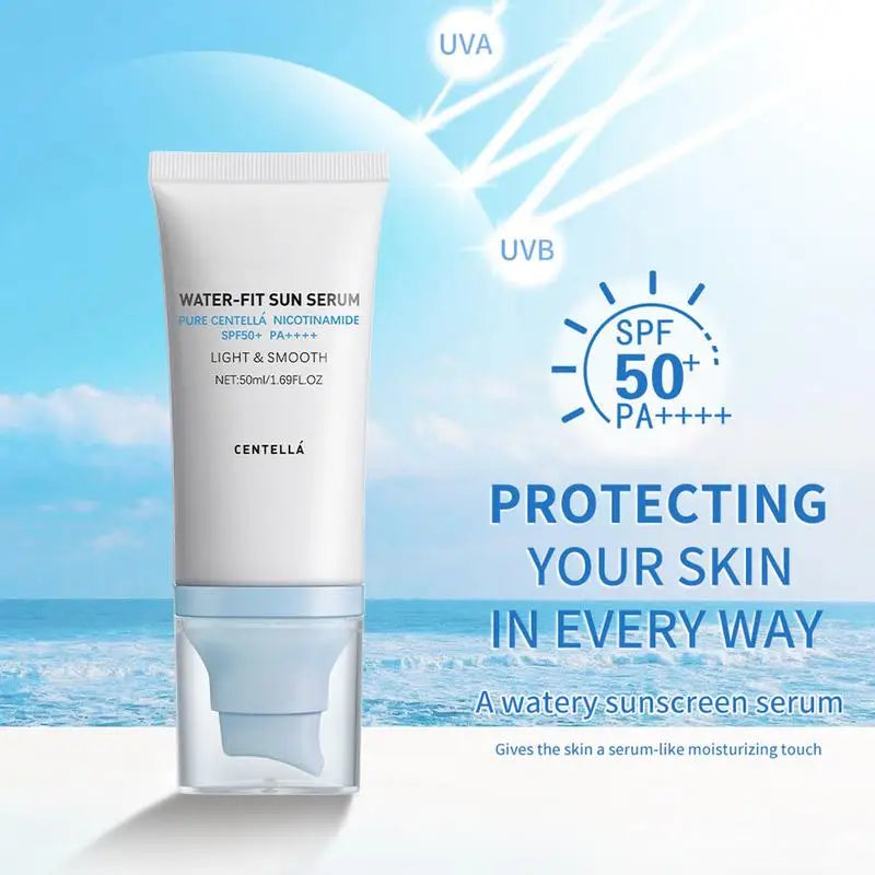 Sunscreen SPF 50 Centella Asiatica No Sticky Refreshing Sunscreen 50ml Sunscreen Essence for Dry Oily Sensitive Skincare